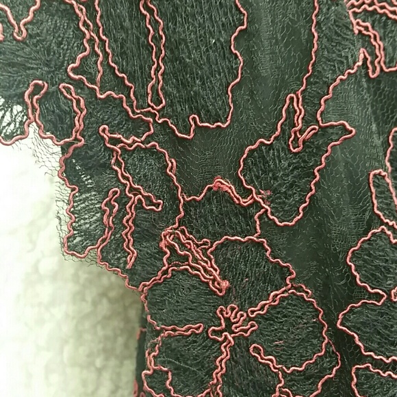 Tadashi Shoji black red fit & flair cocktail dress - Picture 6 of 8